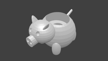 stretch cord ball: pig (printed colour: green)